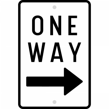 "ONE WAY" Right Arrow Sign
