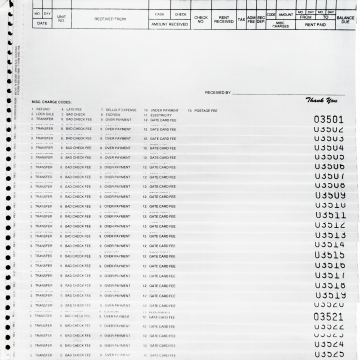 Blank Receipts